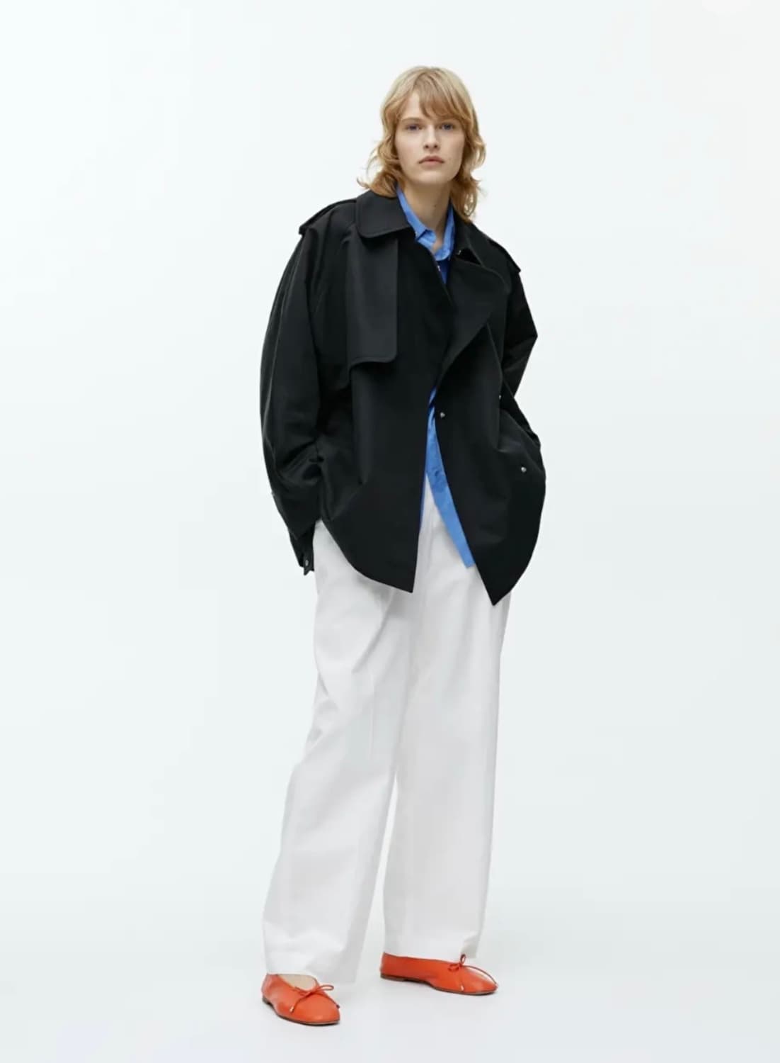 여성 아르켓 오버핏 숏 트렌치 코트 상품이미지1