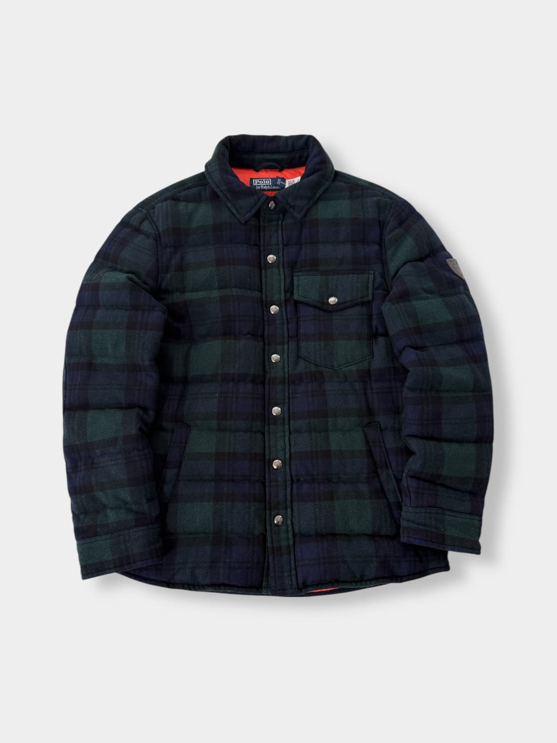 폴로 랄프로렌 신형 QR라벨 블랙와치 울 다운 패딩 자켓 상품이미지1