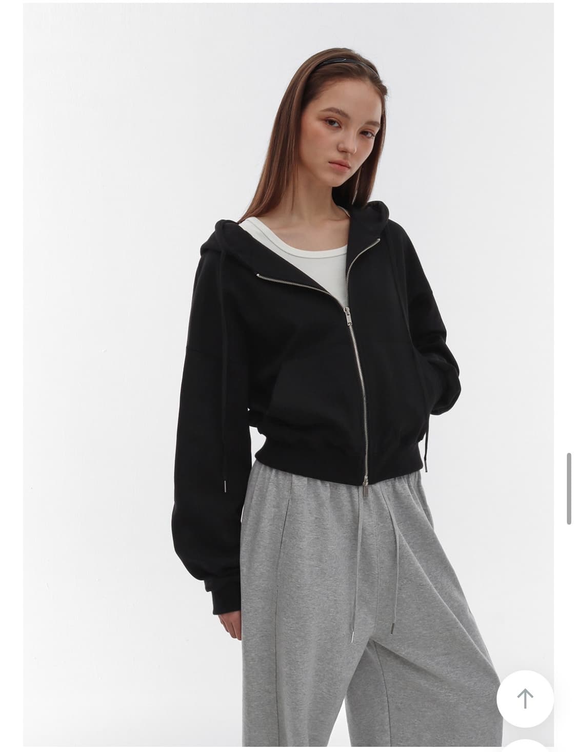 블랙업 에어스웨트 루즈핏 후드집업 블랙 상품이미지2