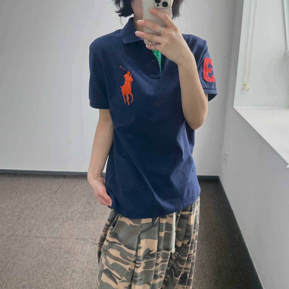 Polo 폴로 오렌지 빅포니 네이비 반팔 카라티 상품이미지2