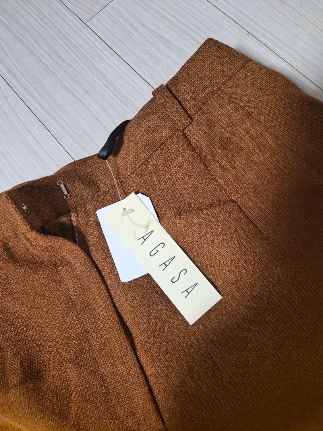 [새상품/일본] AGASA 레나운 브라운 핀턱 와이드 슬랙스 (72-7 상품이미지3