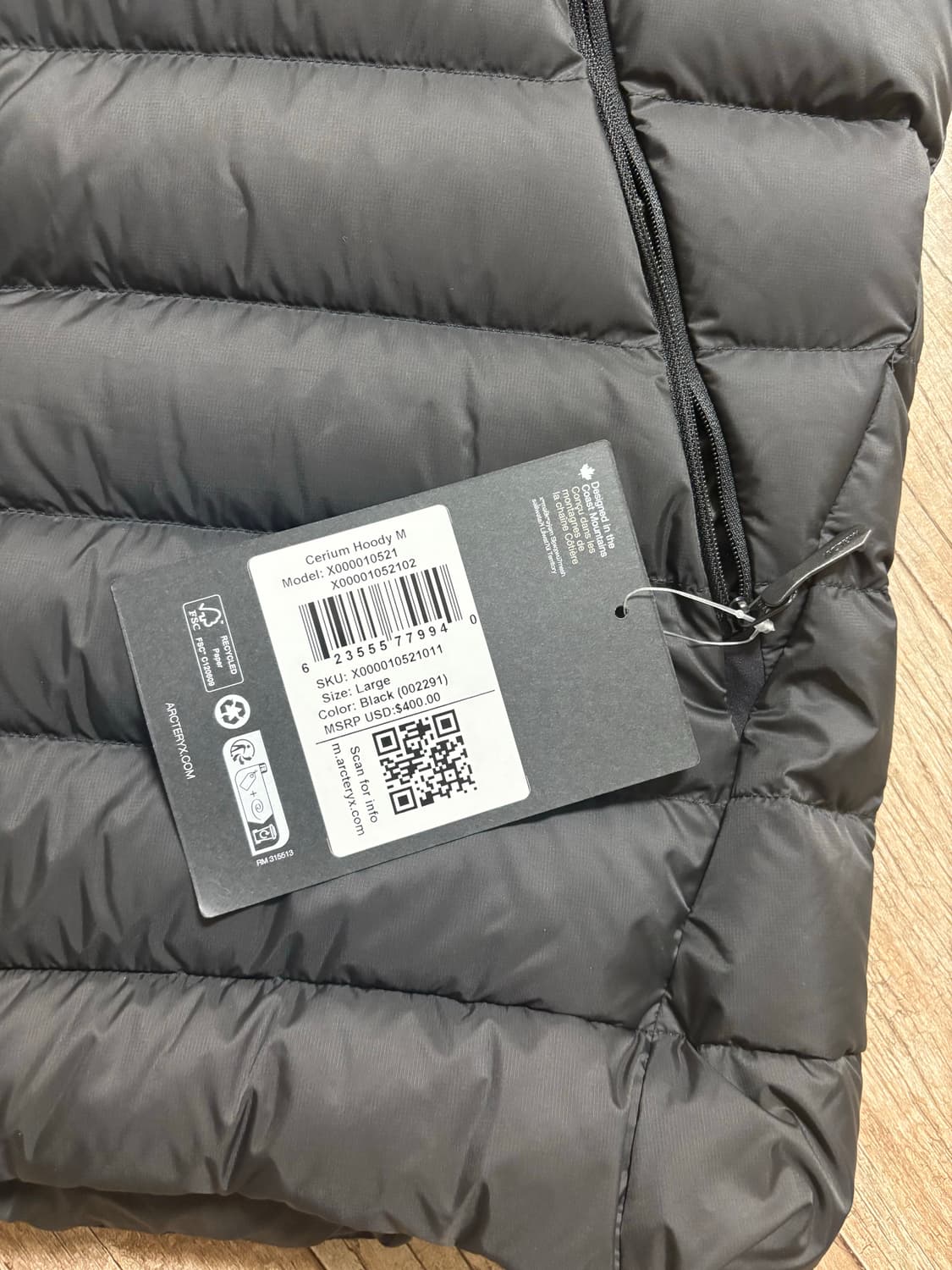 새상품) 아크테릭스 세륨후디 블랙 L사이즈 상품이미지2