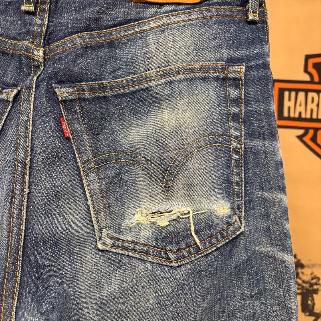 00s 리바이스502 재팬라인 캣브러쉬 데미지 스트레이트 데님팬츠 N80 상품이미지6