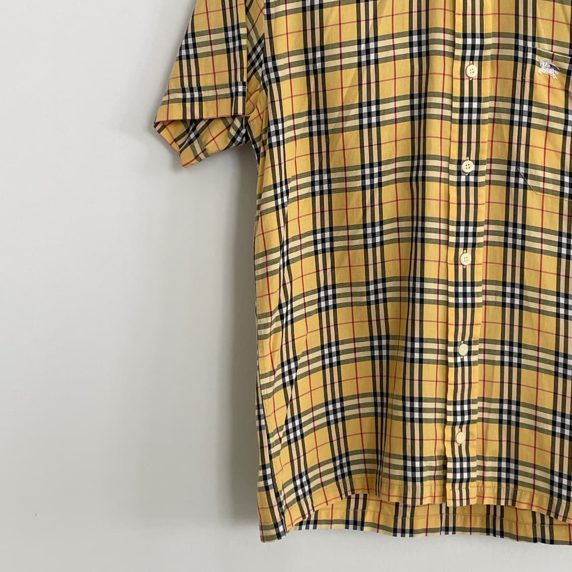 버버리 런던 공용 S,95,66 옐로우 노바체크 반팔 셔츠 상품이미지3