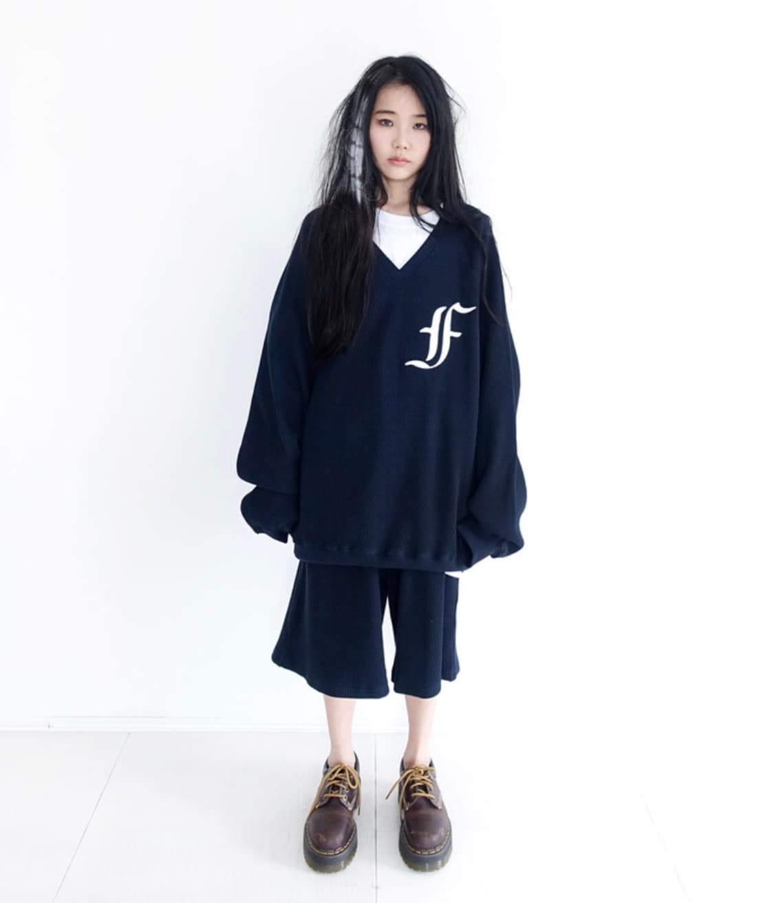 [F.E.E.S] waffle boxy MTM (navy) 상품이미지1