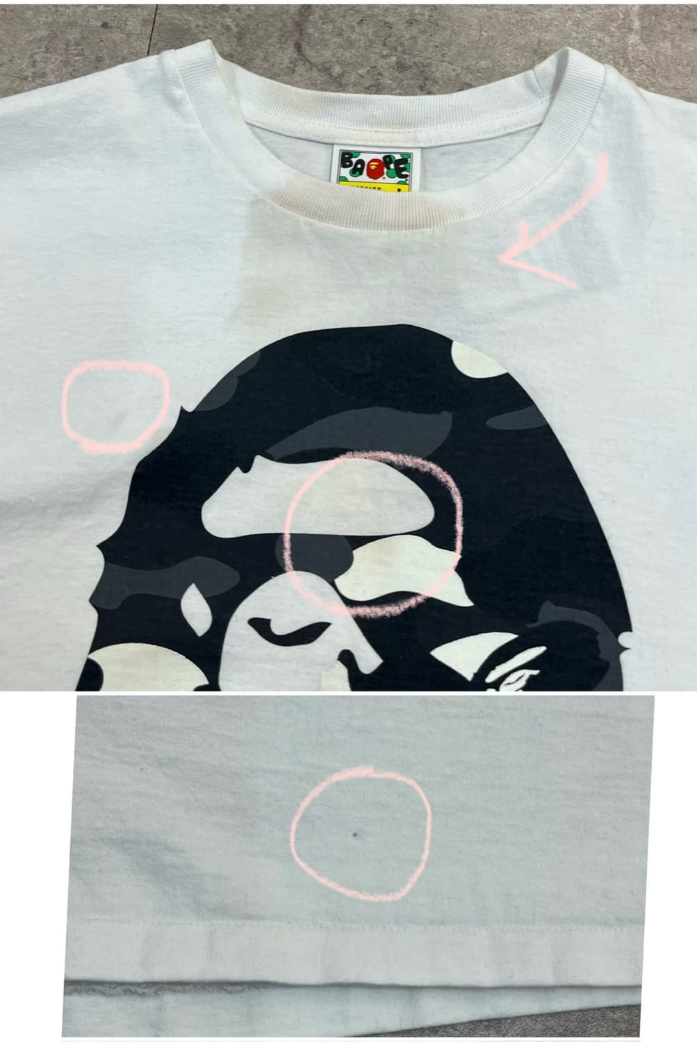 베이프 시티 카모 바이 베이싱 반팔티 화이트 L #csz3926 상품이미지5