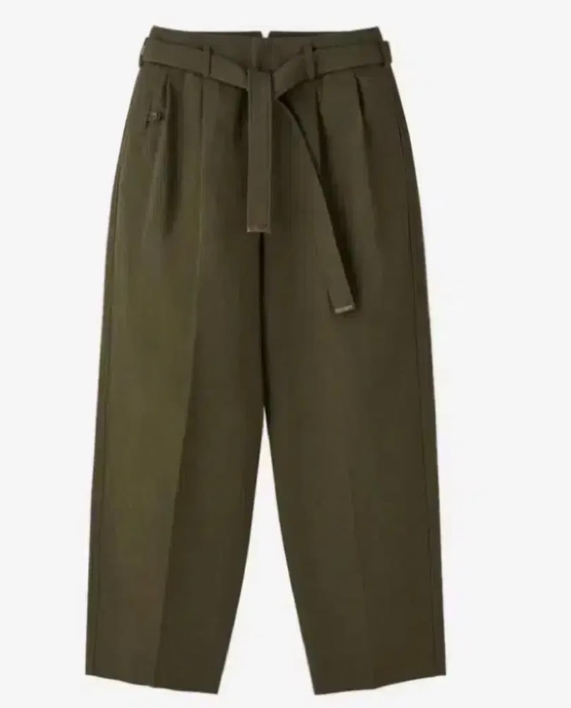 렉토 24fw 하이웨스트 벨티드 팬츠 카키 상품이미지1