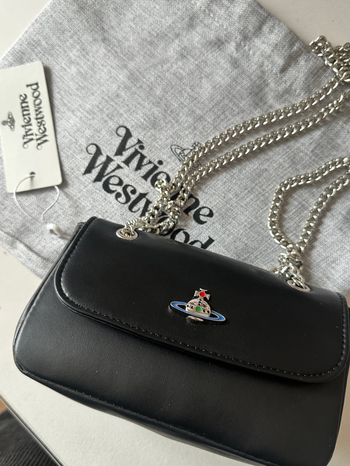 비비안웨스트우드 블랙 미니 체인 상품이미지1