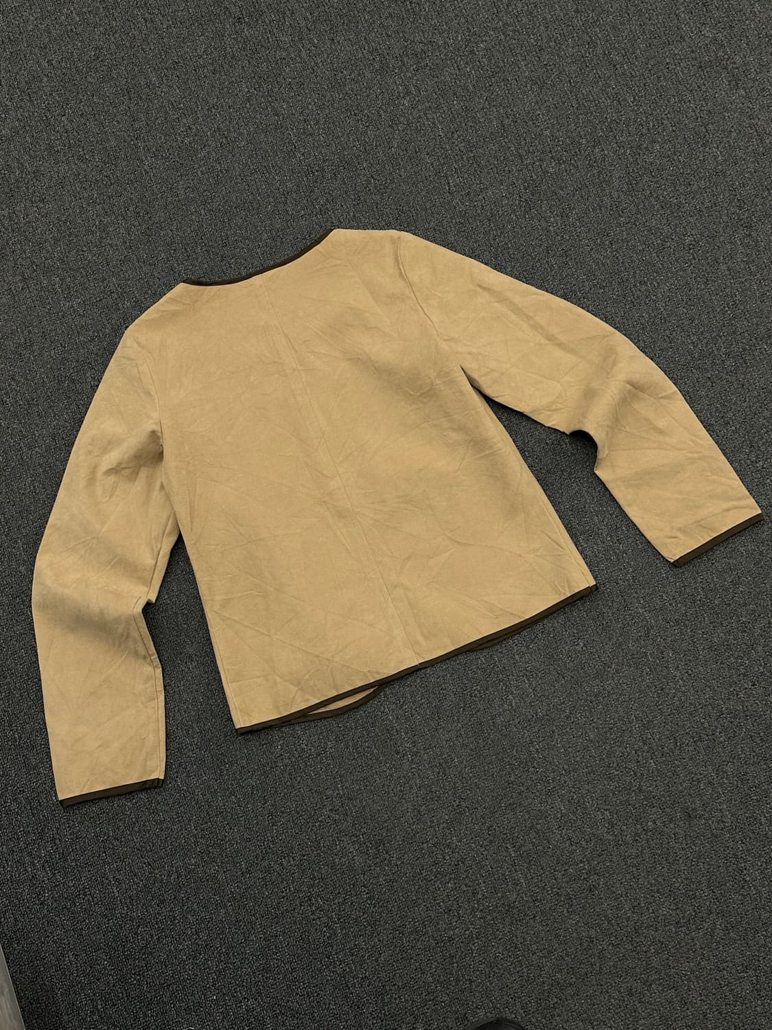 OS)American vintage 스웨이드 여성 펀칭 가디건 상품이미지2