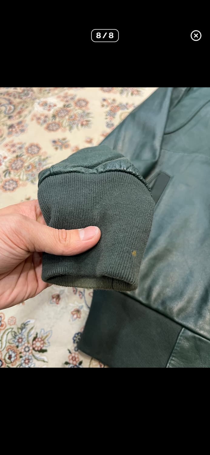 빈티지  램스킨 레더 그린 자켓 상품이미지4