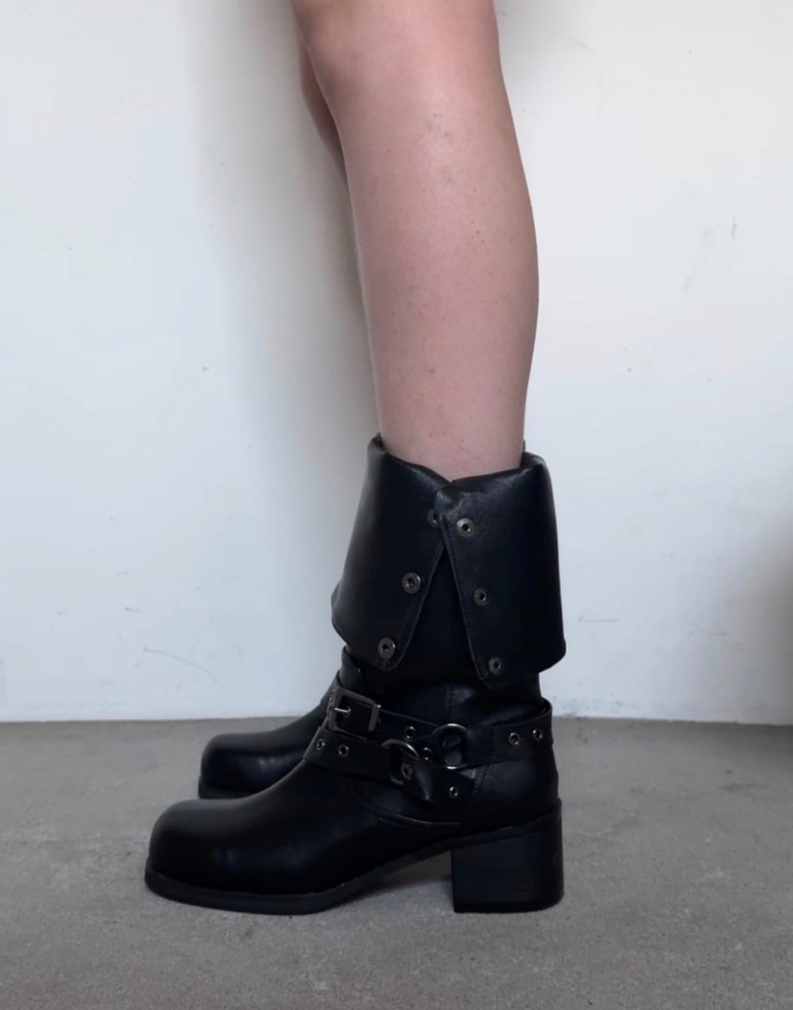 Kyoiii KNOTTED FOLD BOOTS / Black 상품이미지2