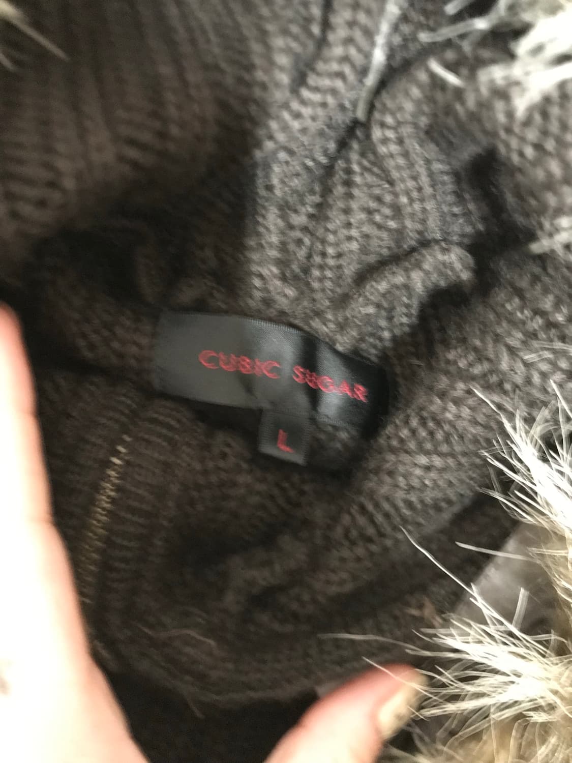 니트 퍼 집업 (진한갈색) 상품이미지2