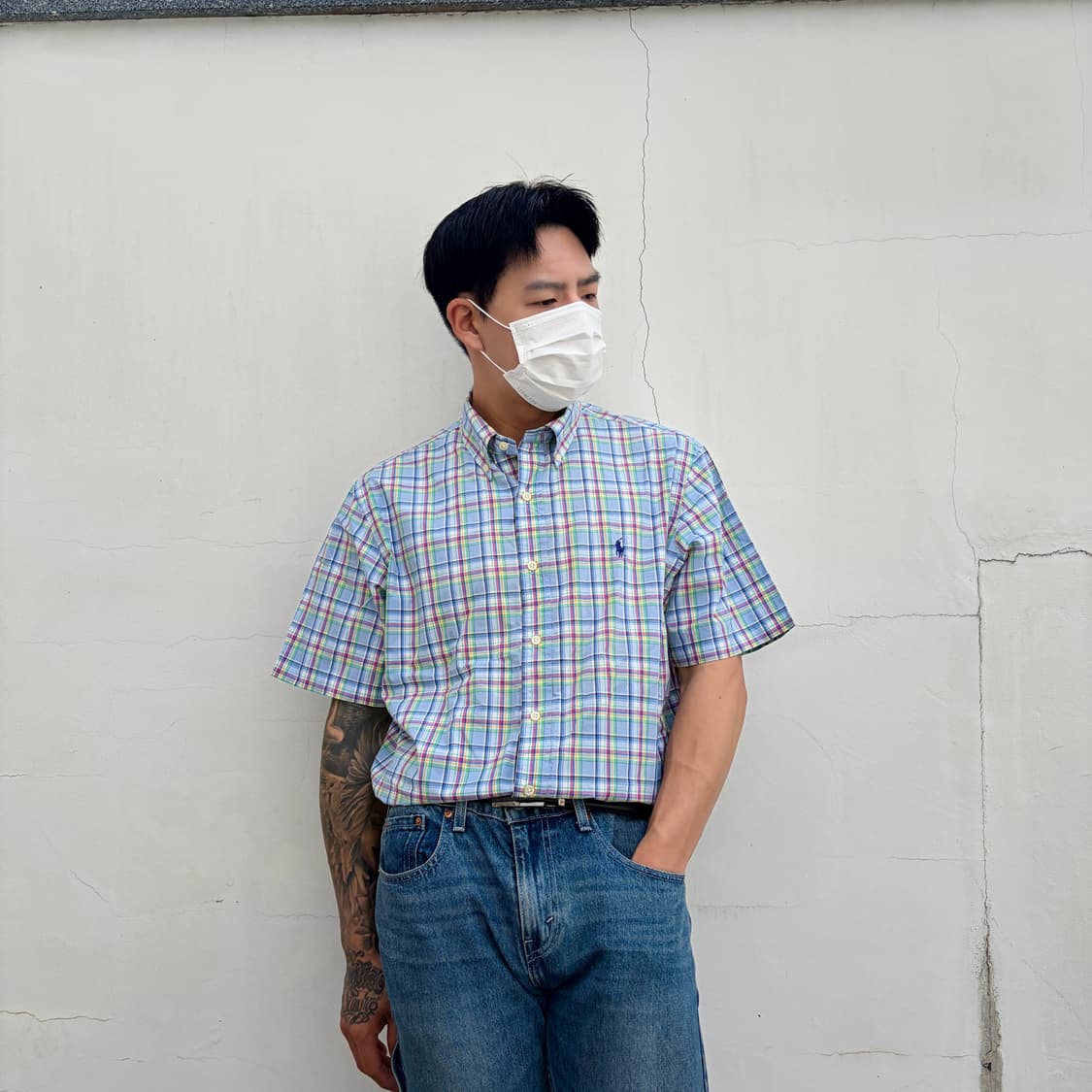 L)폴로 랄프로렌 파스텔 멀티 체크 코튼 셔츠 상품이미지3