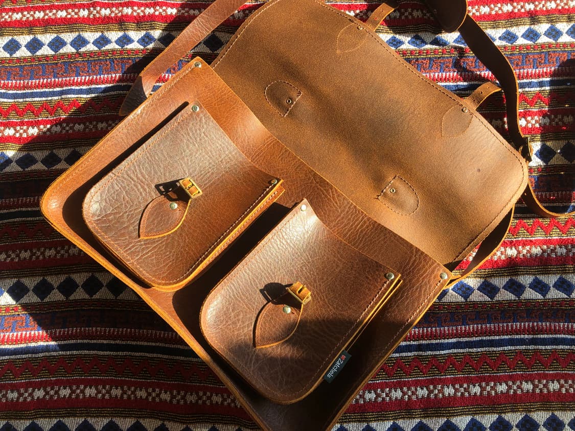 자첼 레더 사첼백 브라운 브리프케이스 상품이미지5