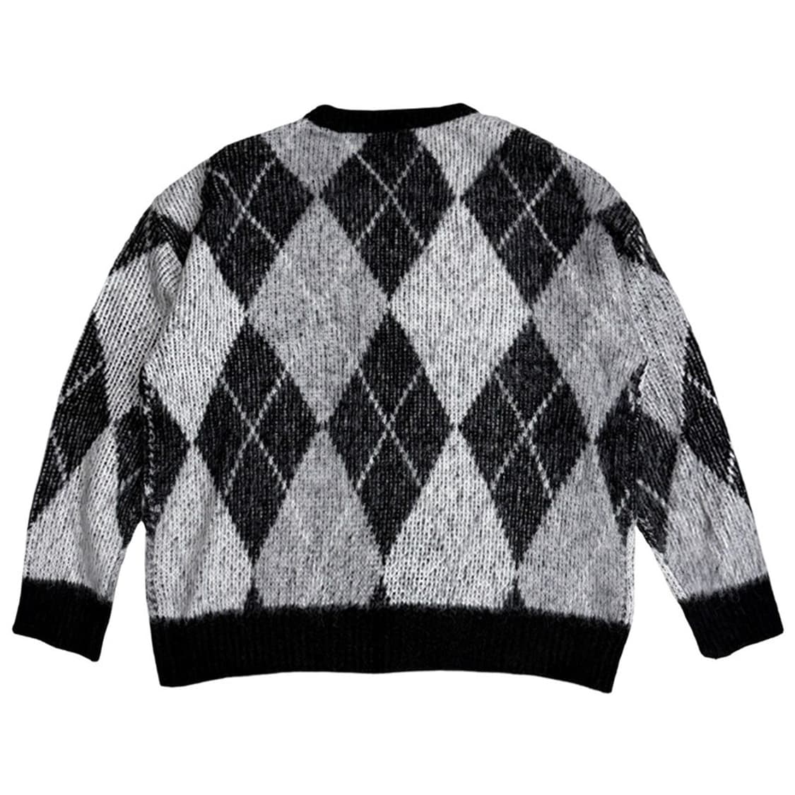 RUGGED HOUSE 브람스 아가일 헤어리 울 니트 그레이 1 상품이미지4