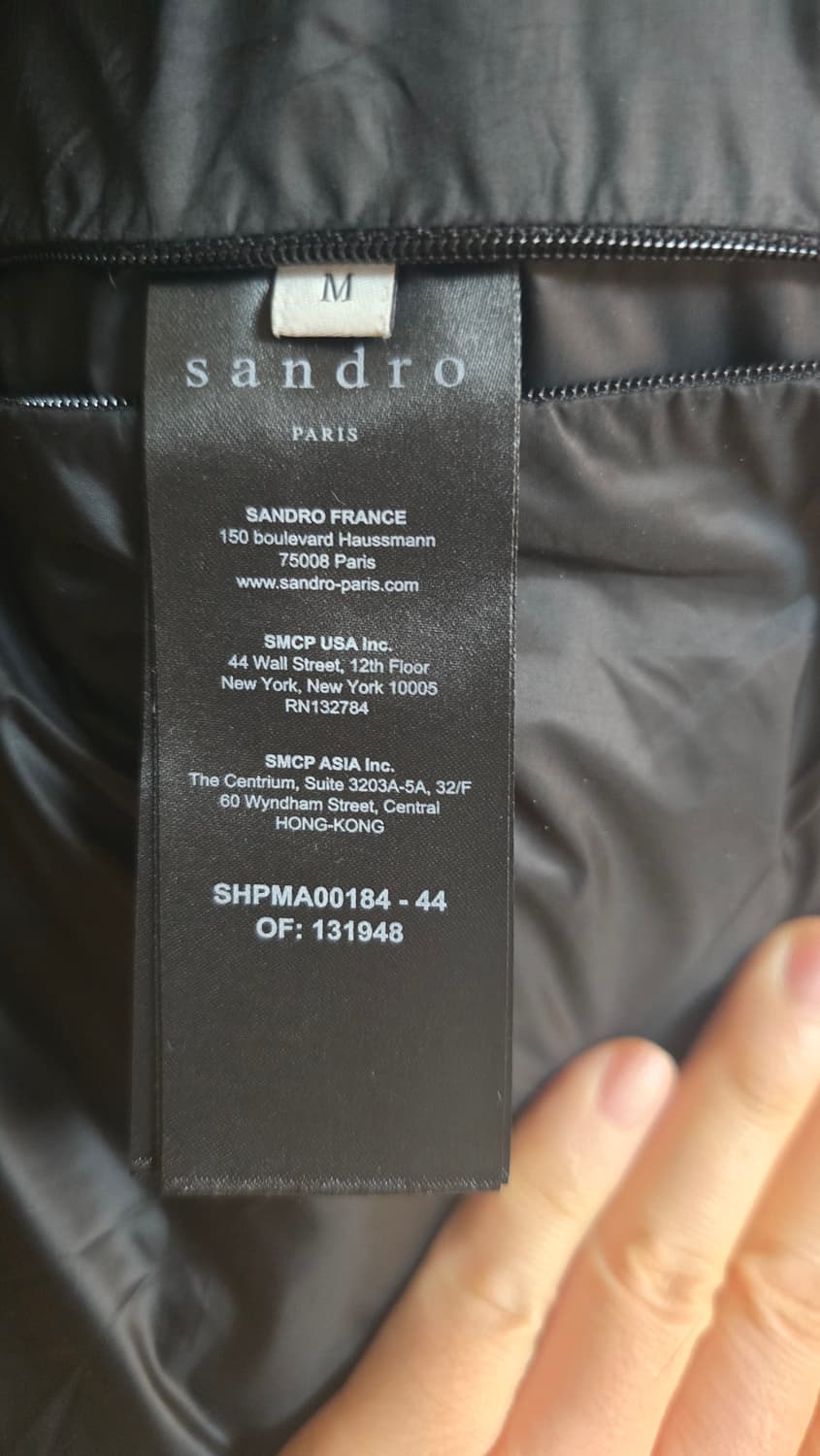 산드로 Sandro 블랙 패딩 M 100 상품이미지5