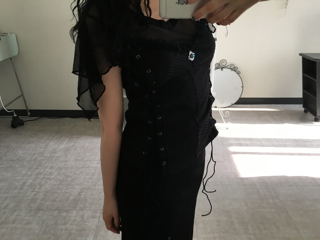 mesh lace-up top 상품이미지4