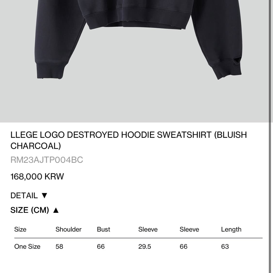 RECTO LLEGE LOGO DESTROYED HOODIE 상품이미지3