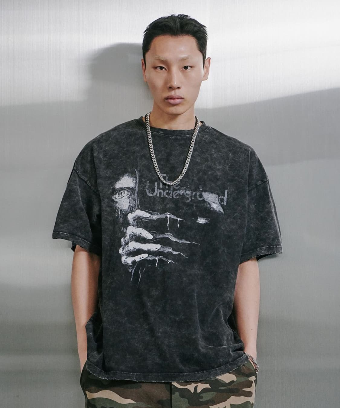 로어링라드 워시드 데미지 오버 티셔츠 블랙 XL 상품이미지1