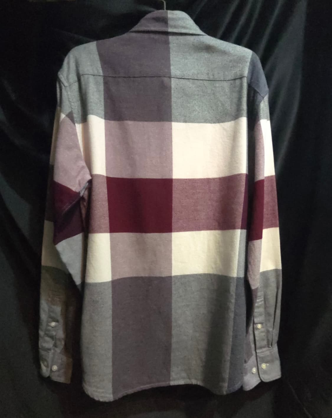 헤지스 와인 빅체크 패턴 약기모 셔츠 상품이미지2