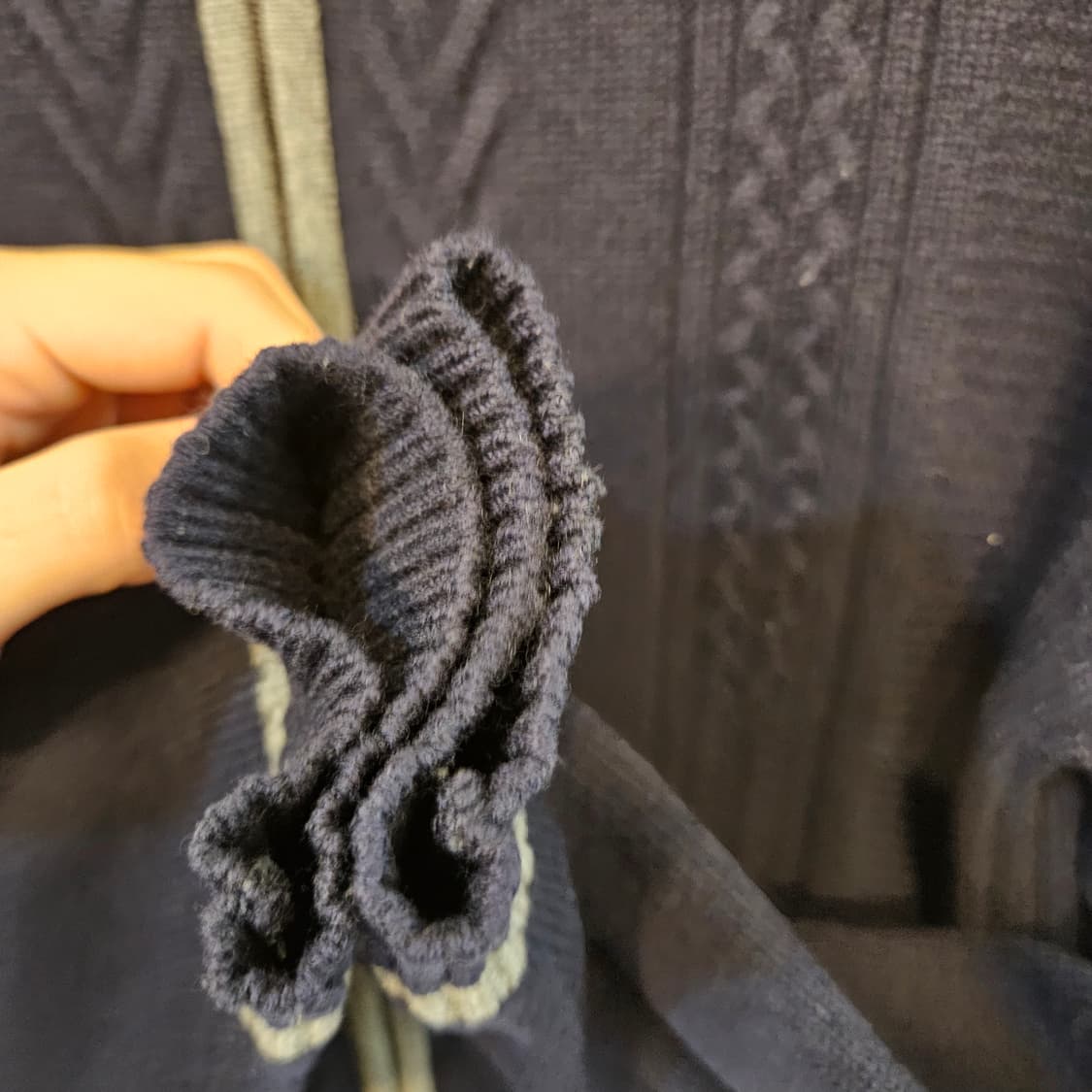 100(L)인디언 케이블 니트 집업 가디건 상품이미지3