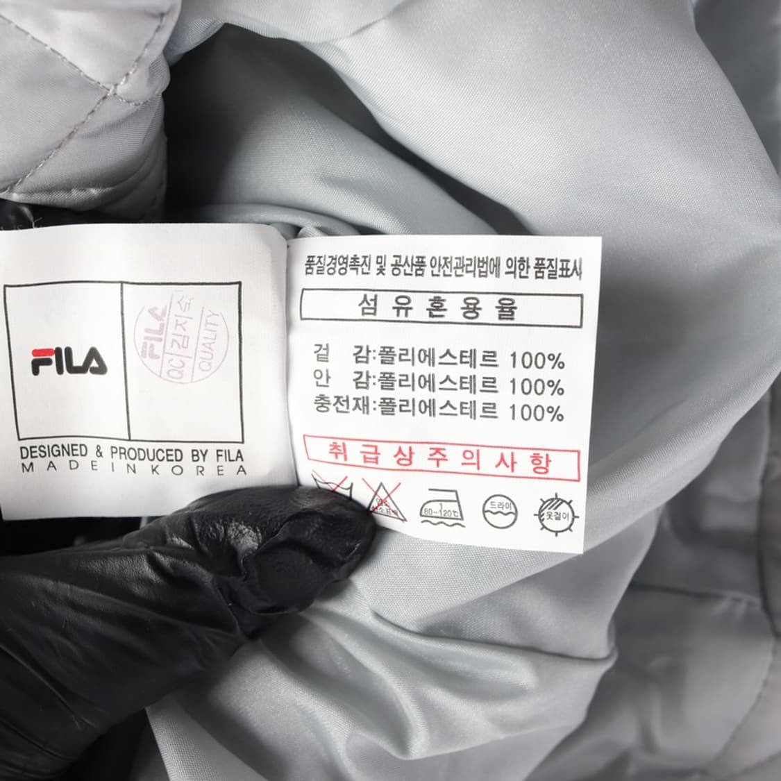 FILA 벨트 퀼팅 퍼 후드 패딩 L 상품이미지6