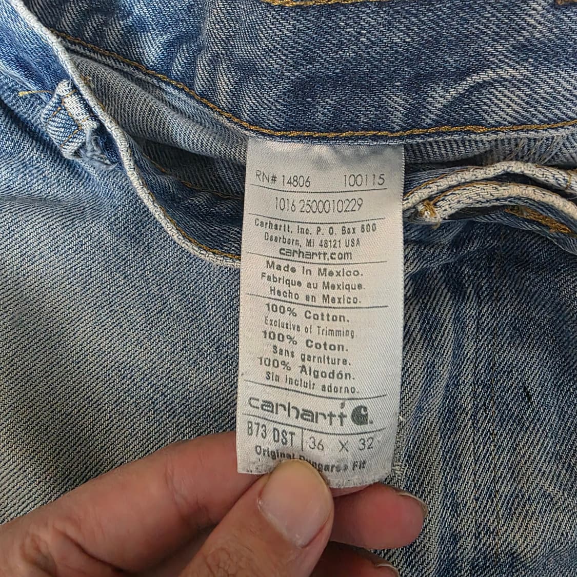 [36X32] 빈티지 칼하트 더블니 B73 DST 데님팬츠 굿페이드 상품이미지4