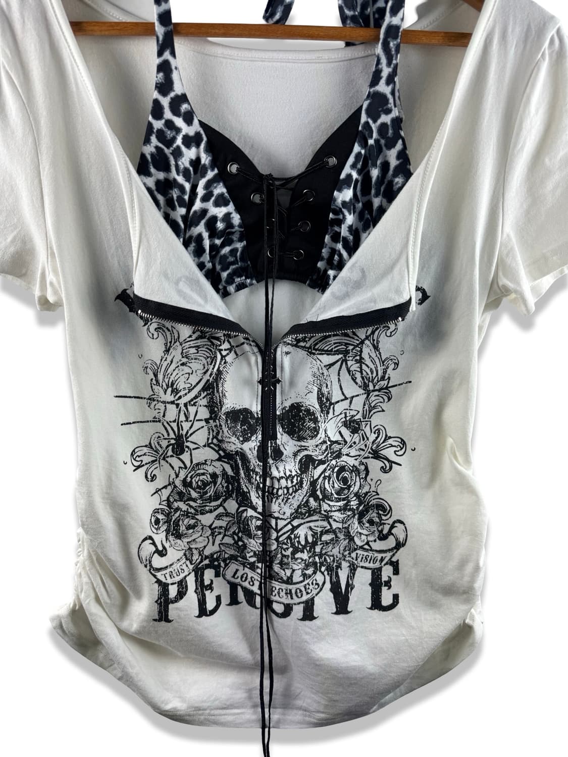 JPN 펑크 스컬 고스 홀터넥 슬리브집업2877 상품이미지4