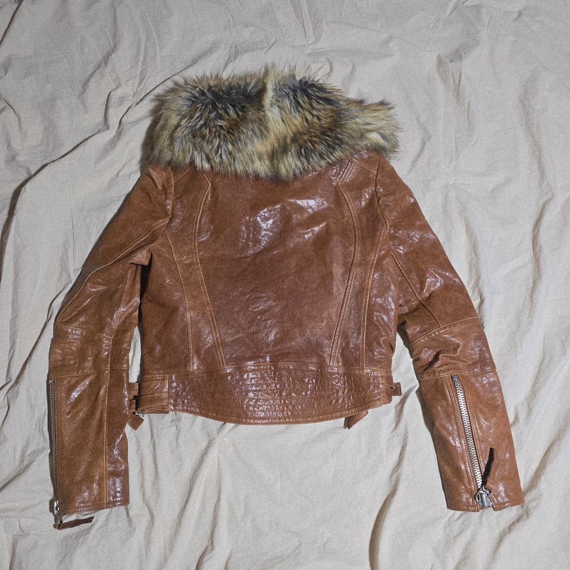 리얼 양가죽 퍼 라이더 자켓 상품이미지7