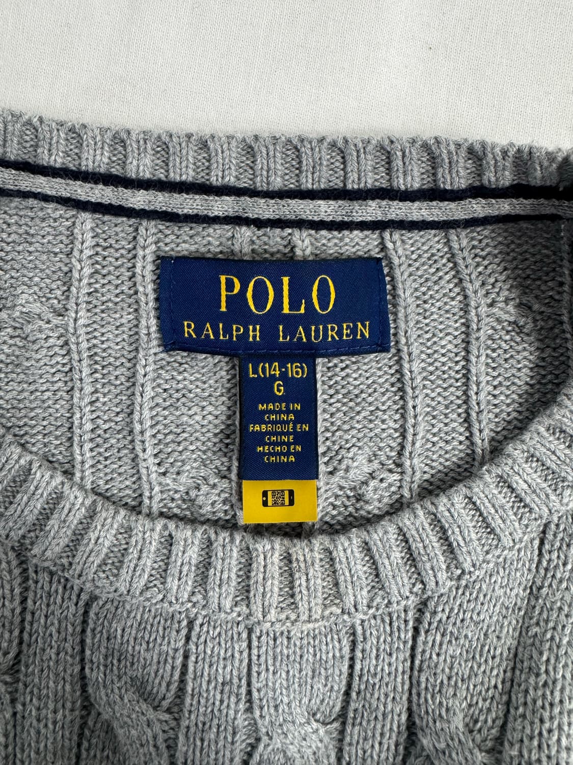 폴로 랄프로렌 그레이 꽈배기 니트 L <256> 상품이미지3