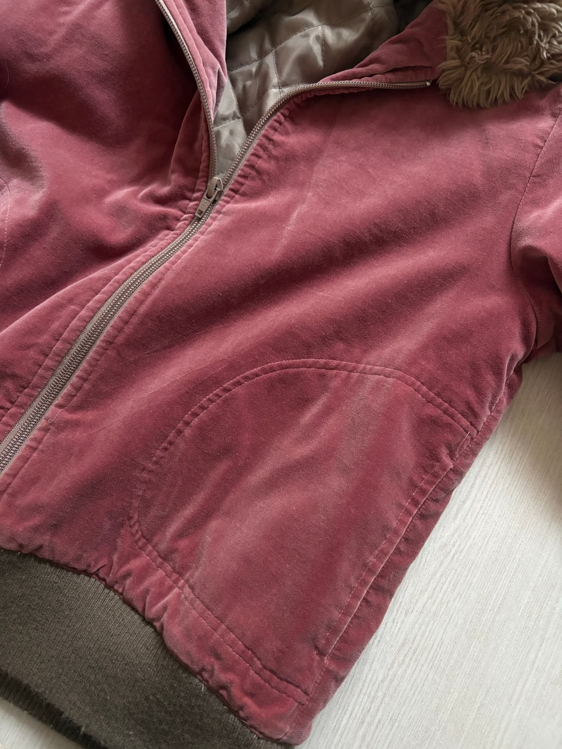 빈티지 퍼 후드집업 상품이미지2