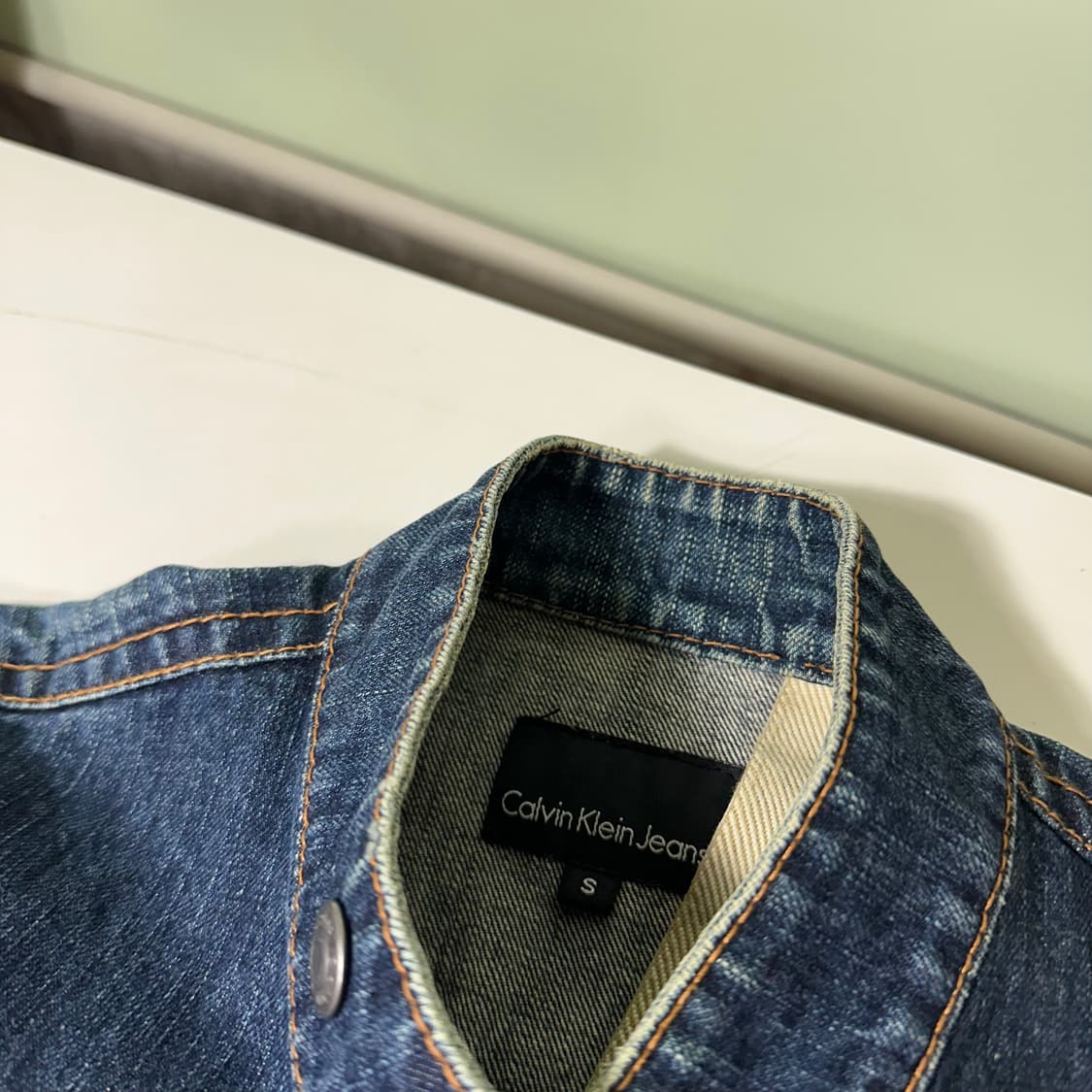 우먼S 켈빈클라인 진스 CK 빈티지워시드 인디고 데님청자켓 상품이미지4