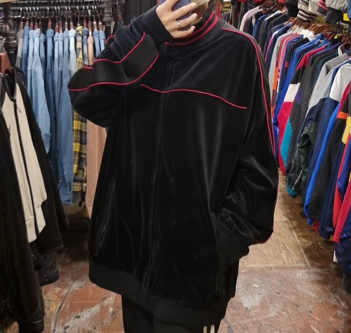 [Hi] vtg 빈티지 벨로아 벨벳 져지 블랙 상품이미지6