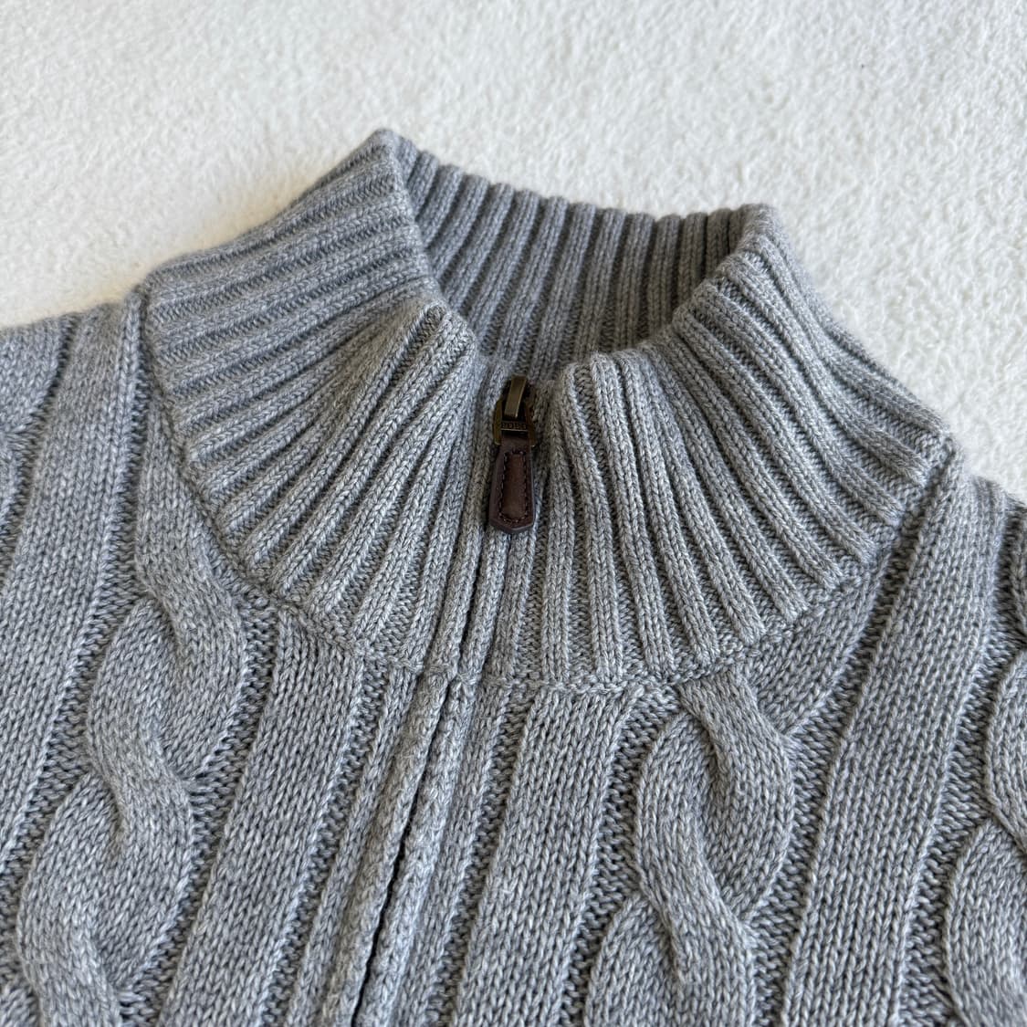 폴로랄프로렌 꽈배기 하프집업 니트 그레이 상품이미지7