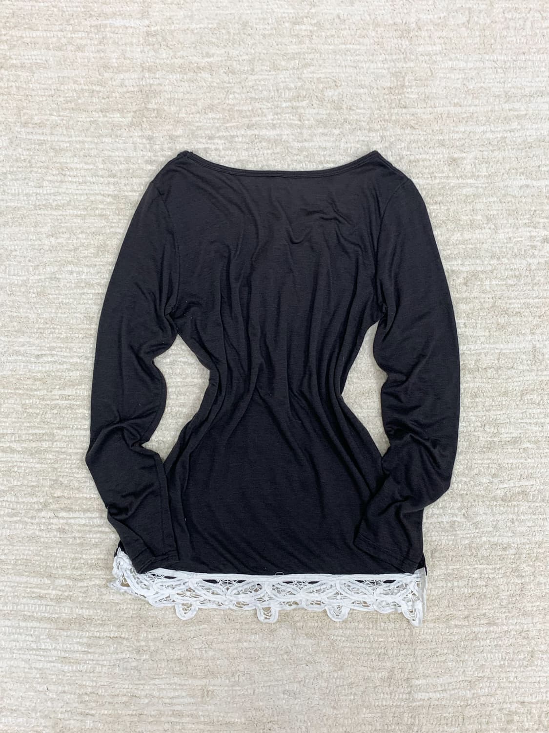 Charcoal Lace Long Sleeve Top 상품이미지3