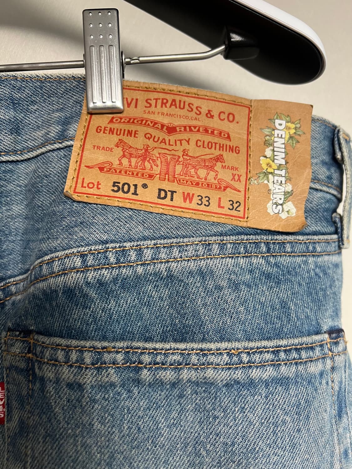 33) 데님티어스 리바이스 501 라이트 워시진 데님 팬츠 상품이미지3