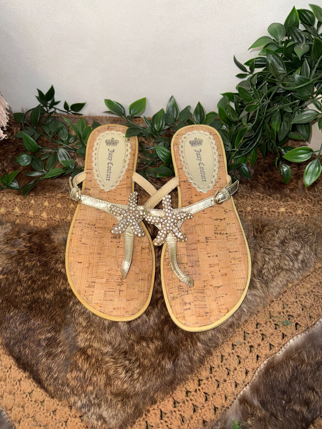 Juicy Couture gold star cubic flip flops 상품이미지4