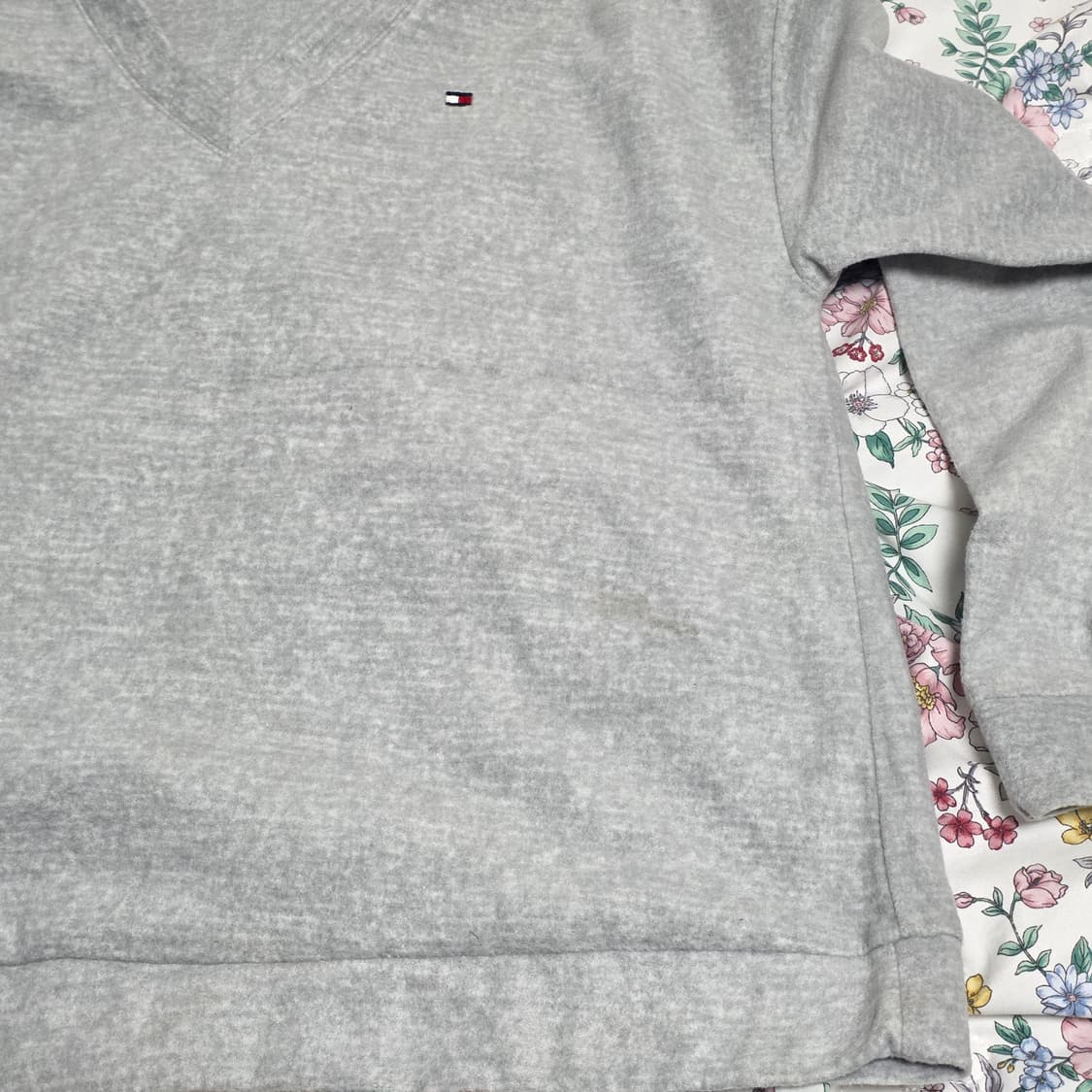 타미힐피거 빈티지)y2k v넥 그레이 코튼 긴팔니트 상품이미지6