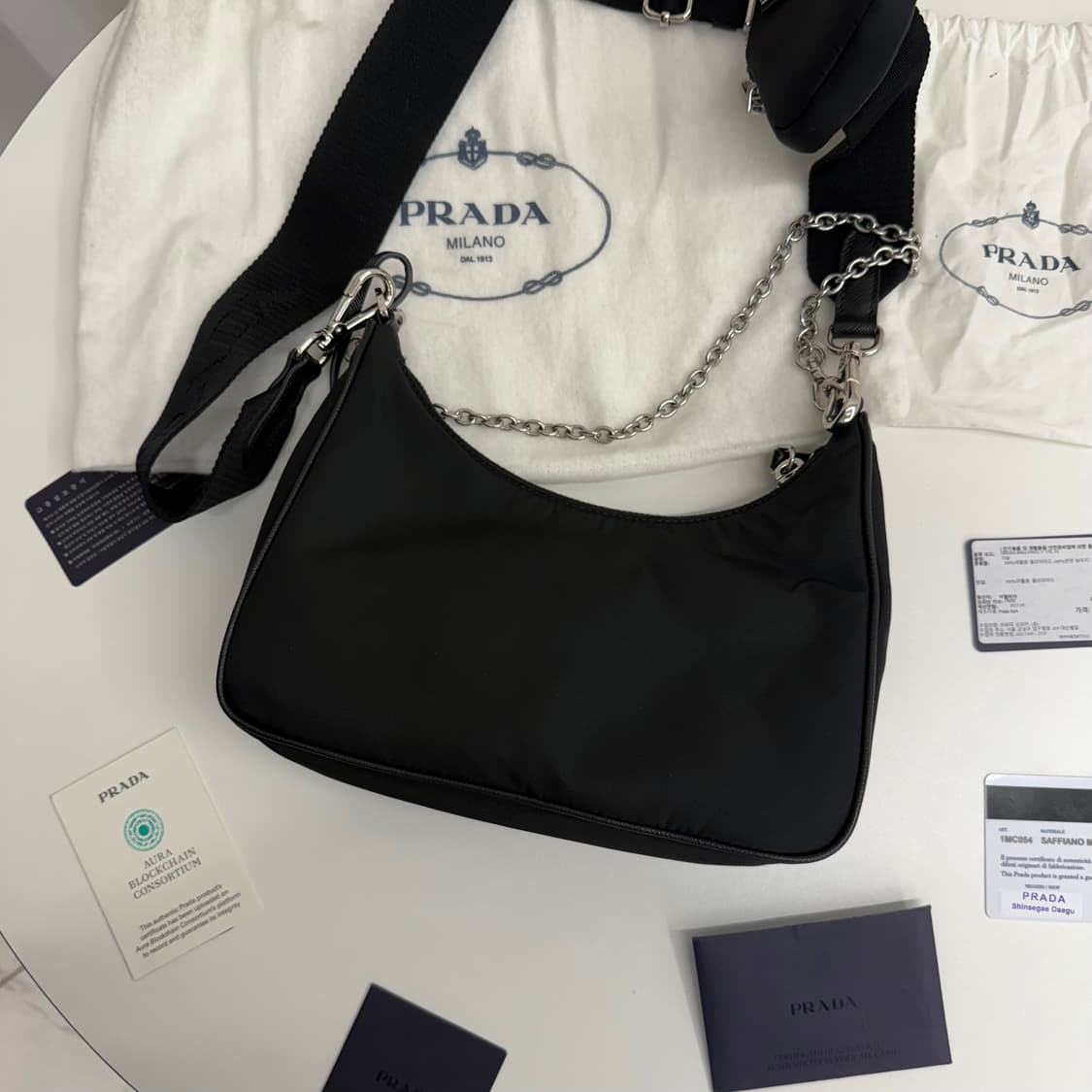 [정품] 프라다 리나일론 테수토 체인 호보백 상품이미지3