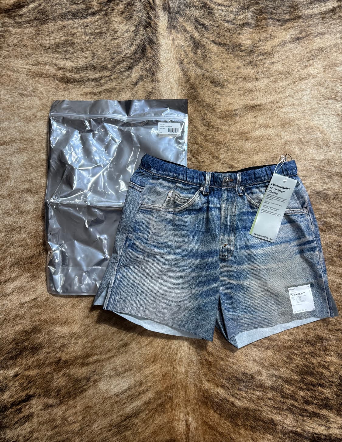 새티스파이 피스쉘 디지털데님 5인치 하프팬츠 상품이미지1