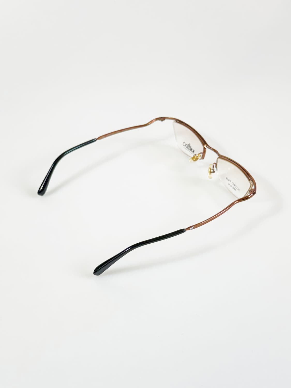 90s KALEIDO 브론즈 반무테 스퀘어 메탈 빈티지 안경 상품이미지4