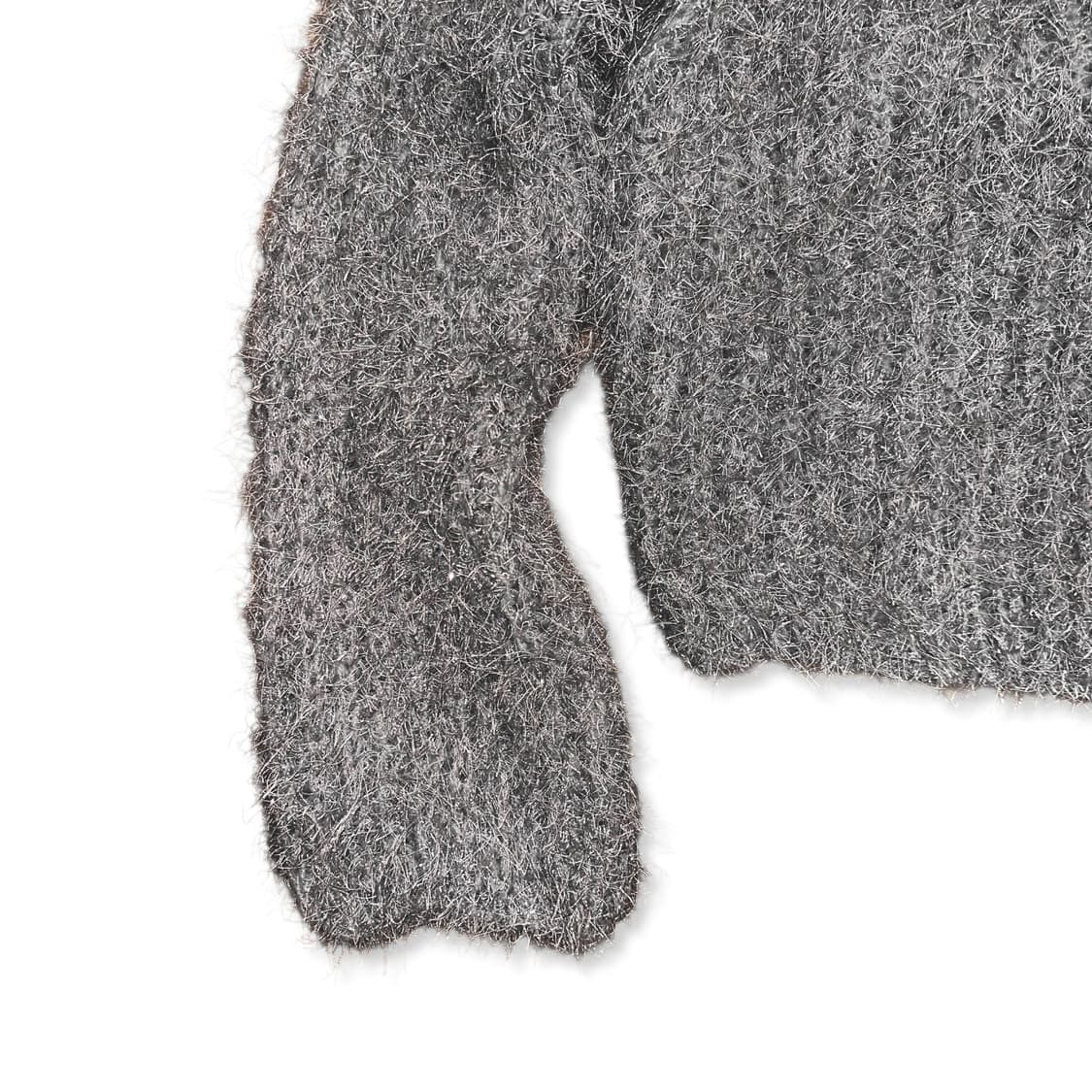 Glitter Detail Fur Crop Sweatshirt 상품이미지4