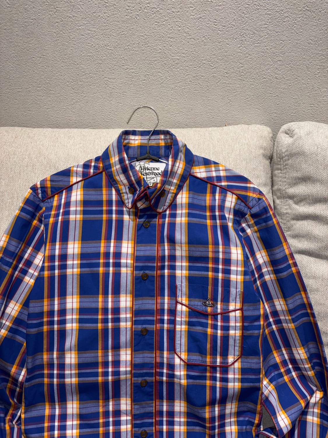 Vivienne Westwood 비비안웨스트우드 체크 로고 셔츠 상품이미지1