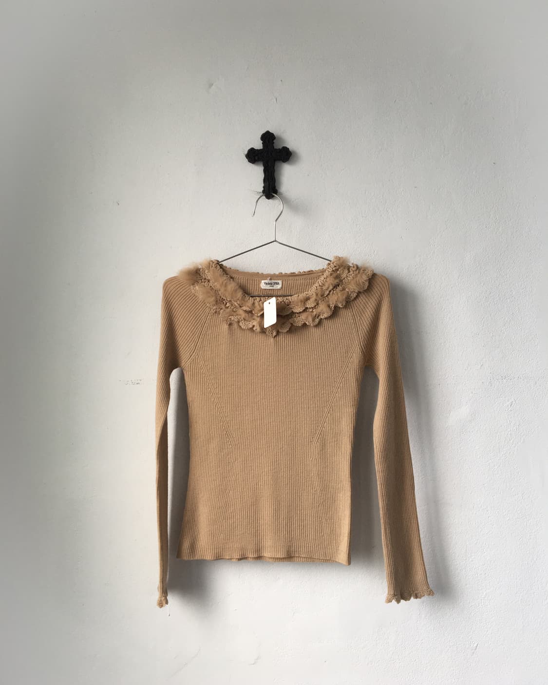 Fur trimming ribbed knit 상품이미지2