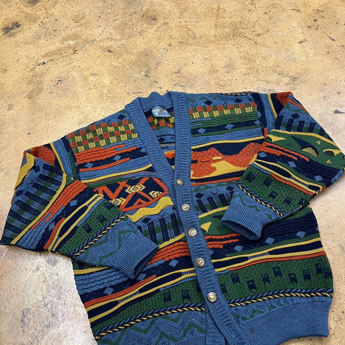 [정품/M] 게쿠 오스트레일리아 케이블 울 가디건 b18 상품이미지1