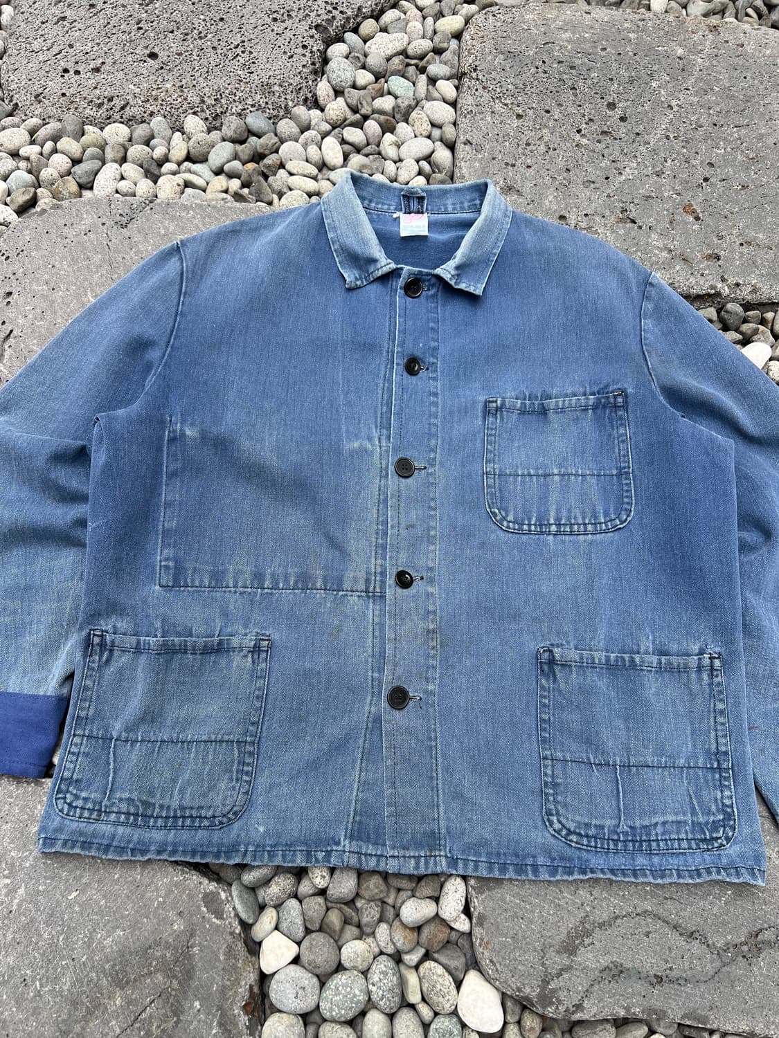 OLD FADED PATCHWORK HBT 헤링본트윌코튼 프렌치워크자켓 상품이미지3