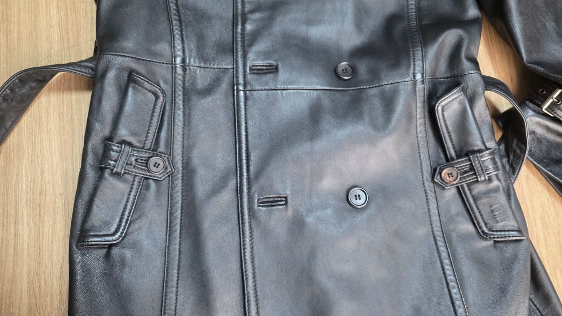 준지 LONE 블랙 가죽자켓 트렌치 남자 코트 상품이미지2