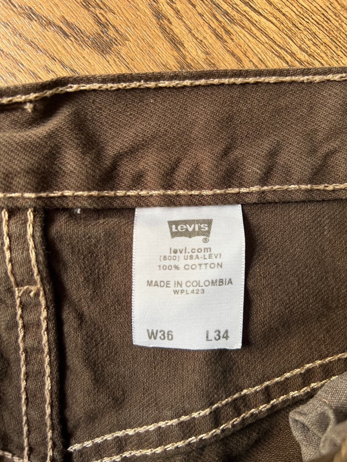 [36]00's 리바이스 501 다크브라운 가먼트다잉 데님 팬츠 상품이미지6