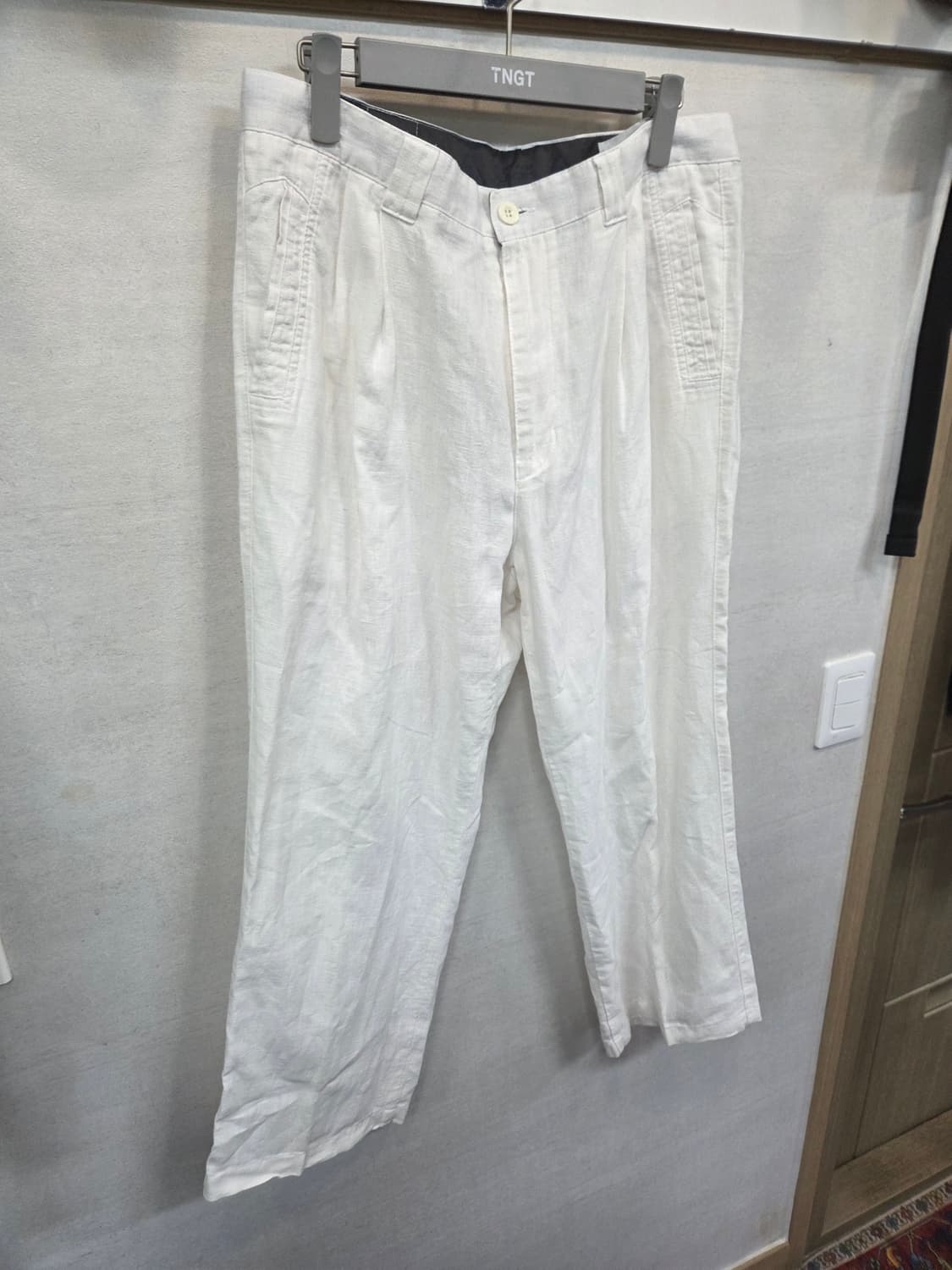 일본빈티지 slacks 투턱 린넨 팬츠 대략 34 35 상품이미지7