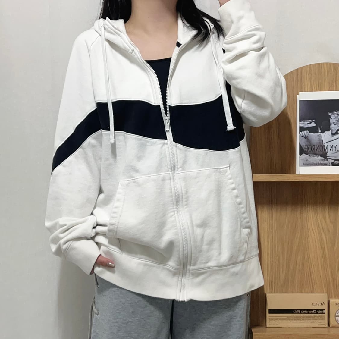 [정품] 나이키 화이트 빅스우시 후드집업 [ XL ] 상품이미지1